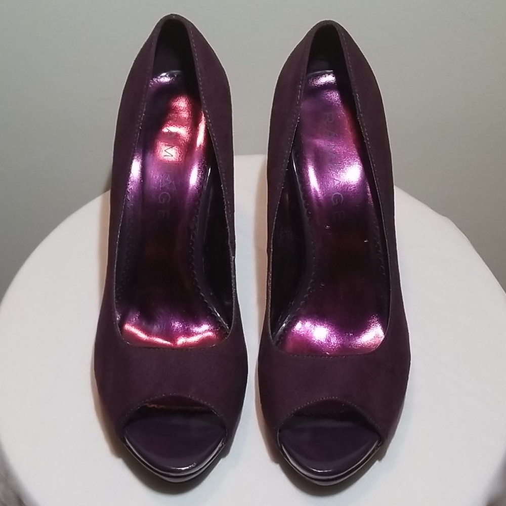 RAMPAGE Purple Suede 4" High Heels Size 8